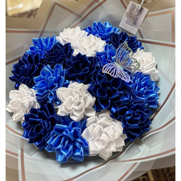 هدیه برای همسر دسته گل نیلوفر بنفش روبانی